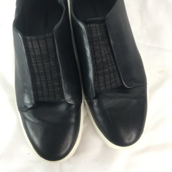 Vince Cantara Black Leather Slip On Sneaker Size 8 - Picture 5 of 8